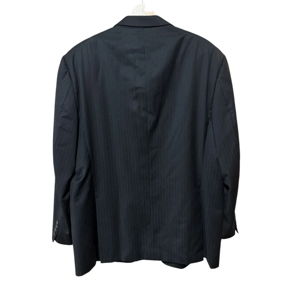 EUC - Burberry Pinstripe Kensington 100% Wool Blazer - Black - Size 46